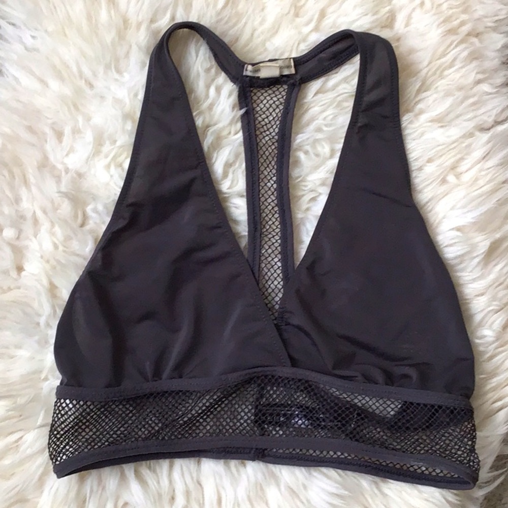 Silence + Noise Racerback Bra Medium Gray NWOT